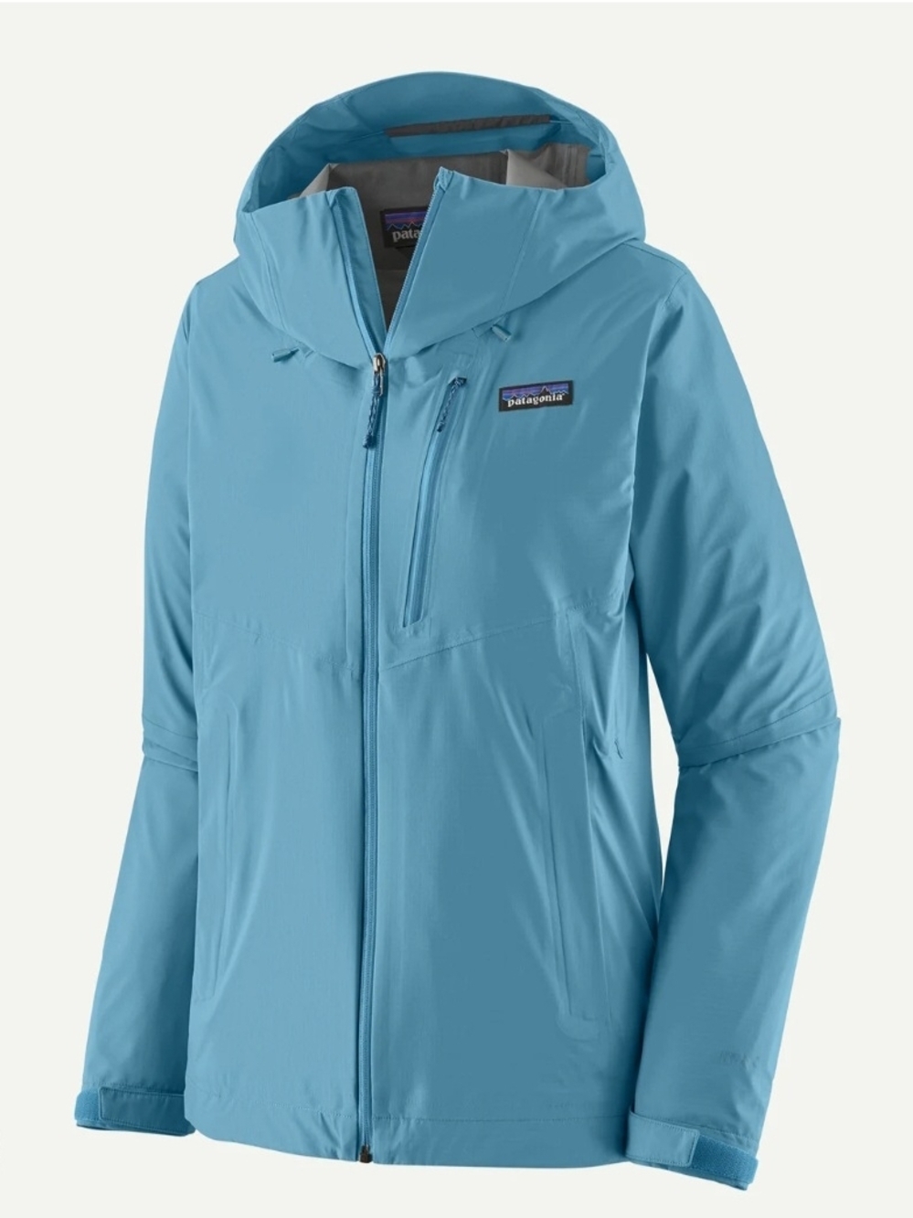 Patagonia Women's Light Blue Waterproof Hooded Jacket